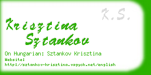 krisztina sztankov business card